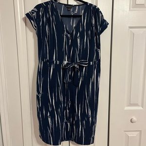 Rock & Republic Blue and White Streak Dress